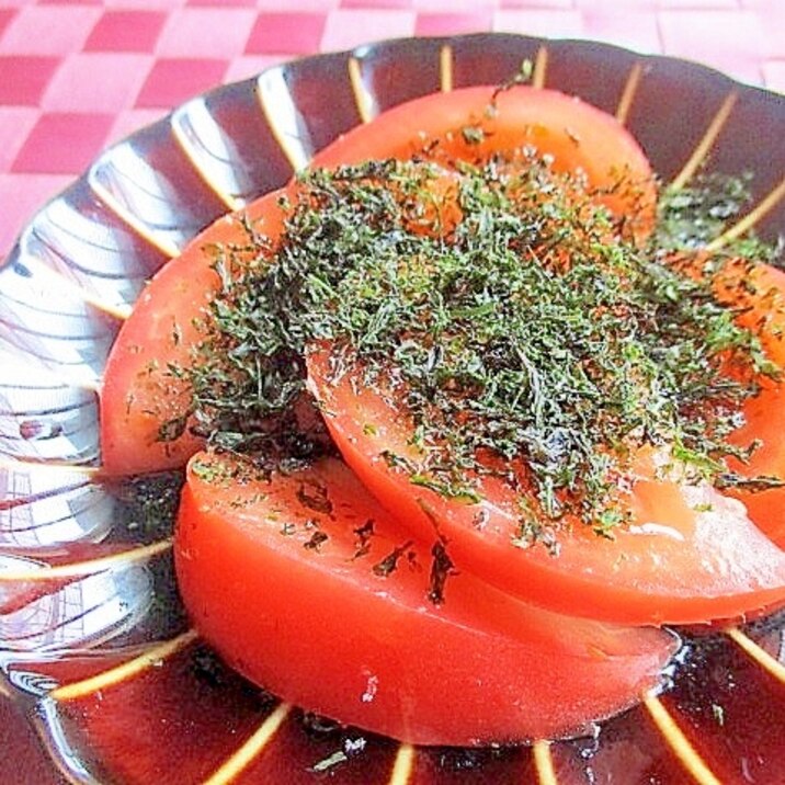 冷やしトマトの焼き海苔がけ